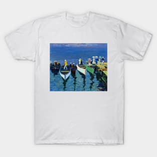 Holiday on the Hudson, People & Rowboats on a Summer's Day 1912 George Luks T-Shirt